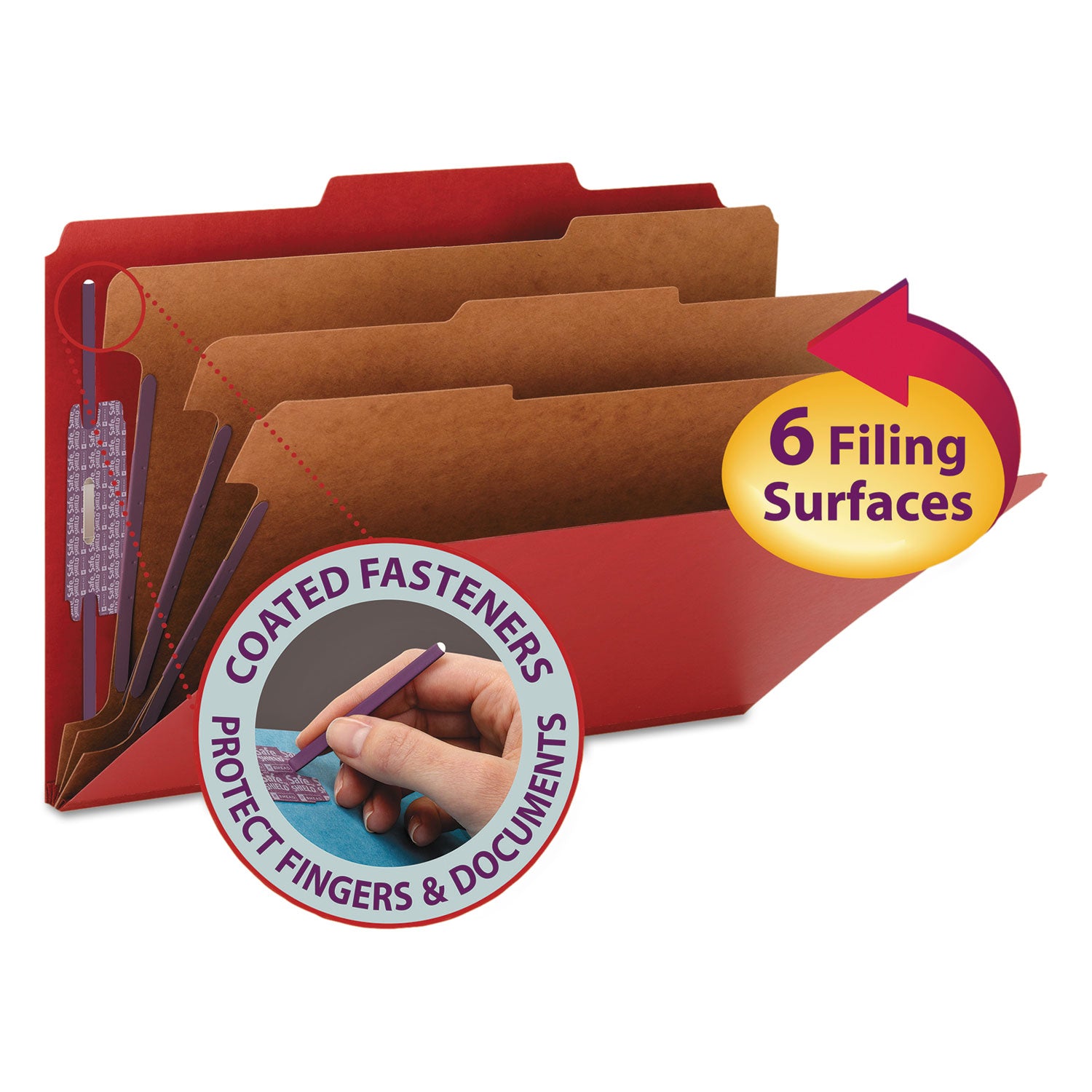 Smead SafeSHIELD 2/5 Tab Cut Legal Recycled Classification Folder