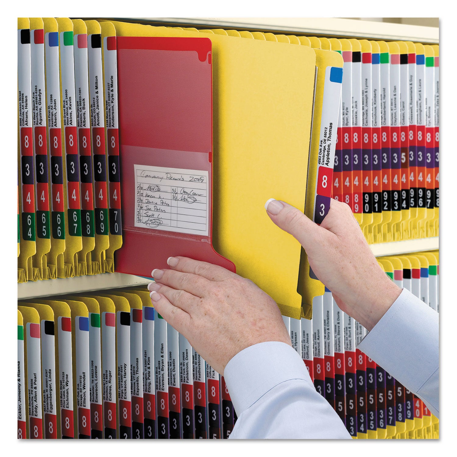 Smead Straight Tab Cut Letter Recycled Classification Folder - 8 1/2" x 11" - 2" Expansion - 2 x 2S Fastener(s) - 2" for Folder - End Tab Location - 2 Divider(s) - 23 pt. - Pressboard - Yellow - 100% Recycled - 10 / Box