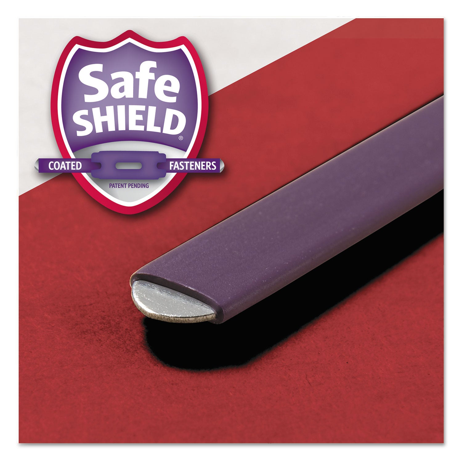 Smead SafeSHIELD 2/5 Tab Cut Letter Size Recycled Classification Folders, 2" Expansion, 1 Divider, Bright Red, Heavy Duty Pressboard, 10/Box