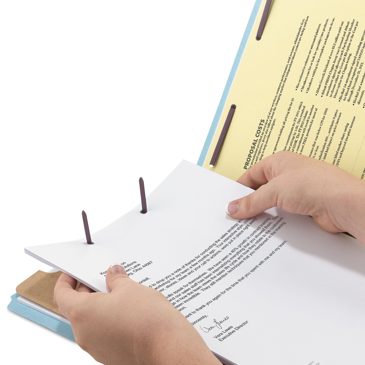 Smead SafeSHIELD 2/5 Tab Cut Legal Classification Folders, 8.5" x 14", 2" Expansion, 2 Fasteners, 1 Divider, 25 pt. Pressboard, Blue, 100% Recycled, 10/Box