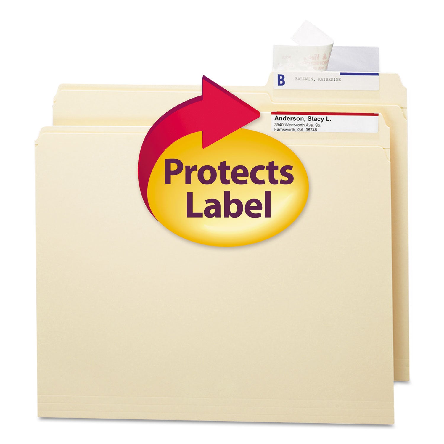 Smead Seal and View Label Protectors - 1.68" Length x 3.50" Width - Rectangle - Self-adhesive - Clear - Polylaminate - 1Pack