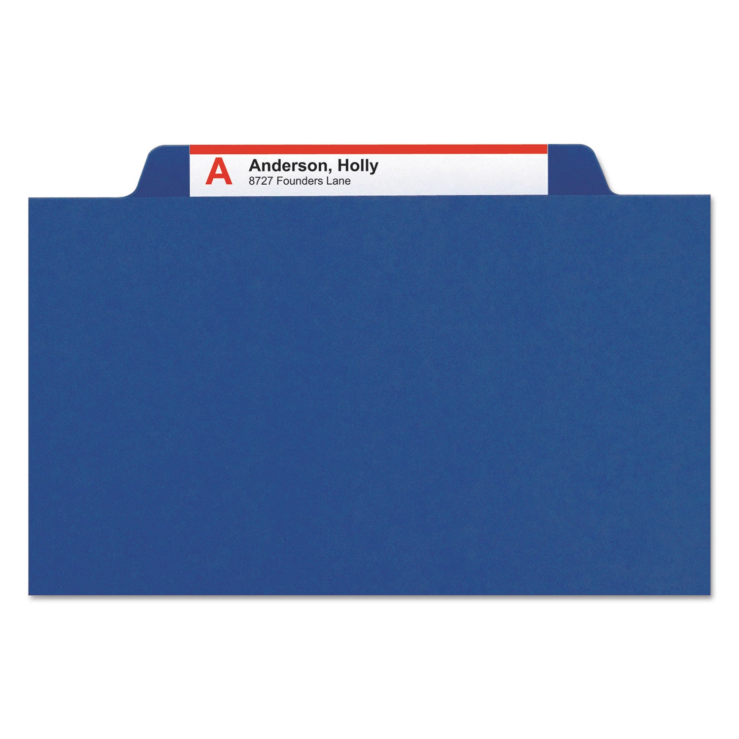 Smead SafeSHIELD 2/5 Tab Cut Letter Size Recycled Classification Folder, 2" Expansion, 1 Divider, 2 Fasteners, Pressboard, Dark Blue, 10/Box