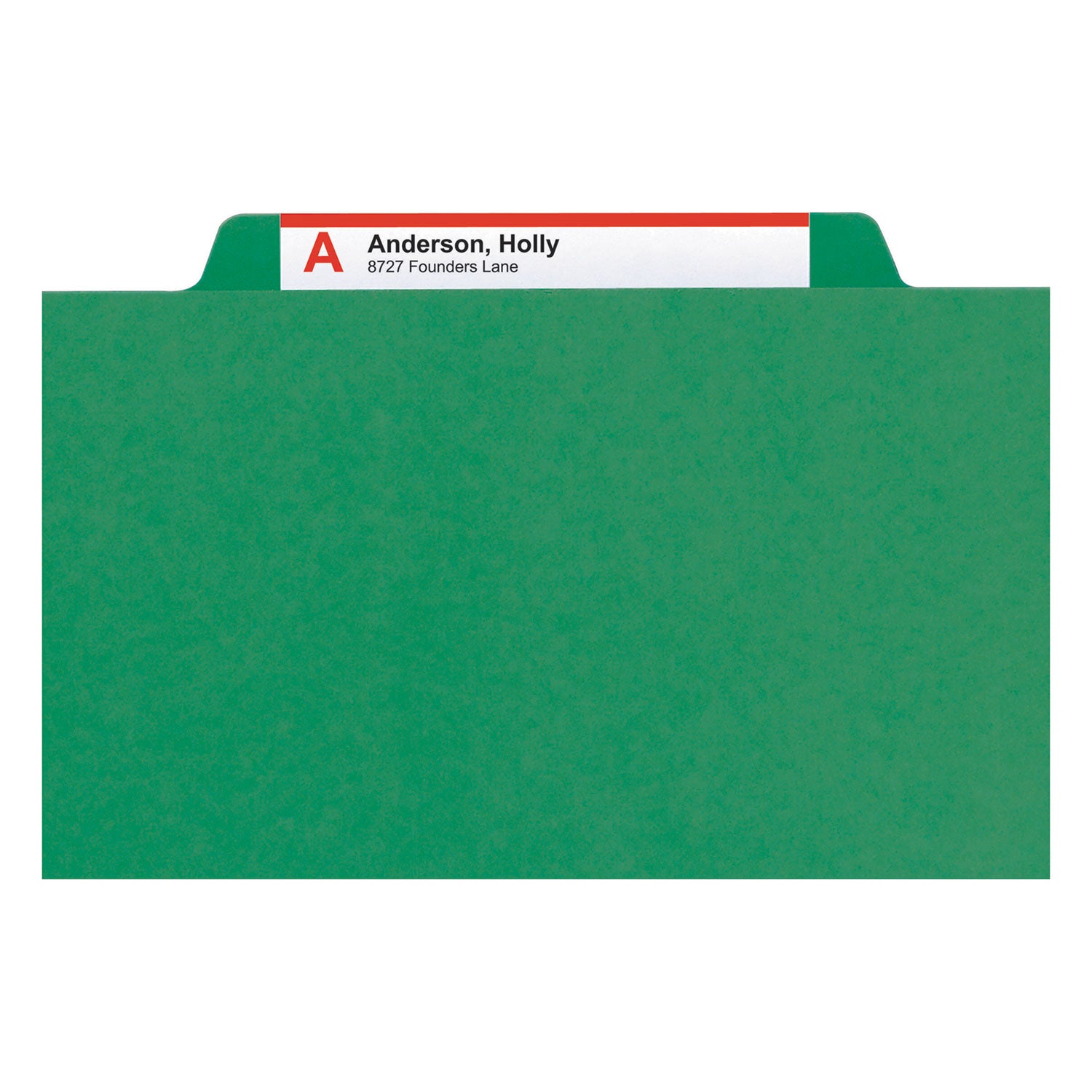 Smead SafeSHIELD Legal Classification Folder, 2/5 Tab Cut, 2" Expansion, 2 Fasteners, 2 Pockets, 2 Dividers, 25 pt. Green Pressboard, 100% Recycled, 10/Box