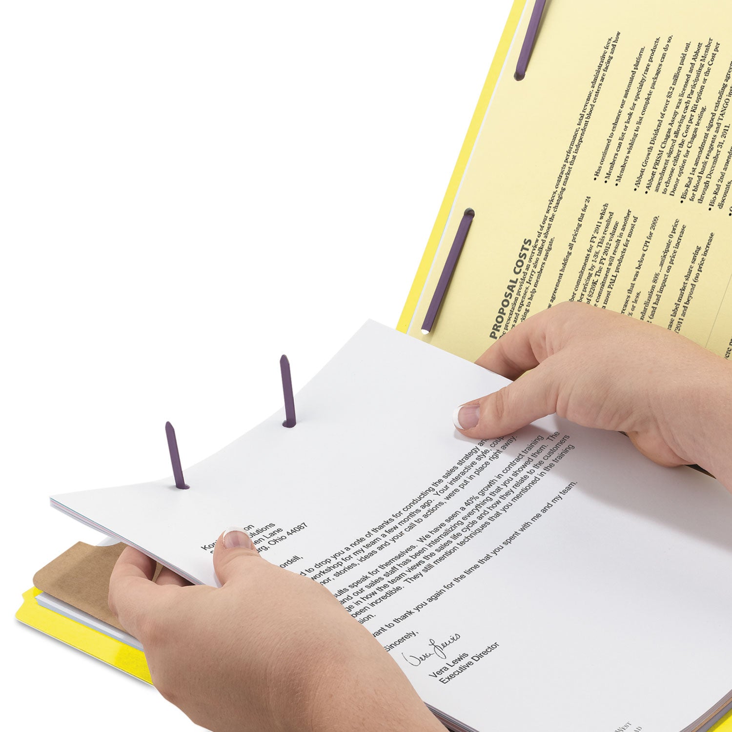 Smead SafeSHIELD 2/5 Tab Cut Legal Recycled Classification Folder, 8.5" x 14", 2" Expansion, 2 Fasteners, 1 Divider, 25 pt. Pressboard, Yellow, 100% Recycled, 10/Box
