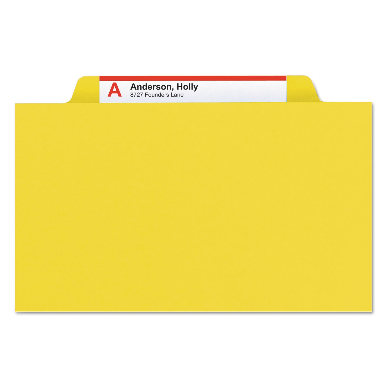 Smead SafeSHIELD 2/5 Tab Cut Legal Recycled Classification Folder, 8.5" x 14", 2" Expansion, 2 Fasteners, 1 Divider, 25 pt. Pressboard, Yellow, 100% Recycled, 10/Box