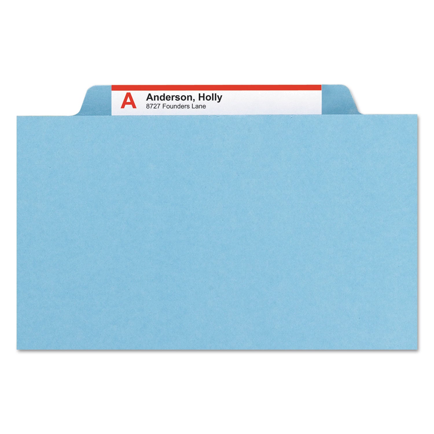 Smead SafeSHIELD Legal Size Blue Pressboard Classification Folders, 2/5 Tab Cut, 3 Dividers, 2 Fasteners, 3" Expansion, 100% Recycled, 10/Box