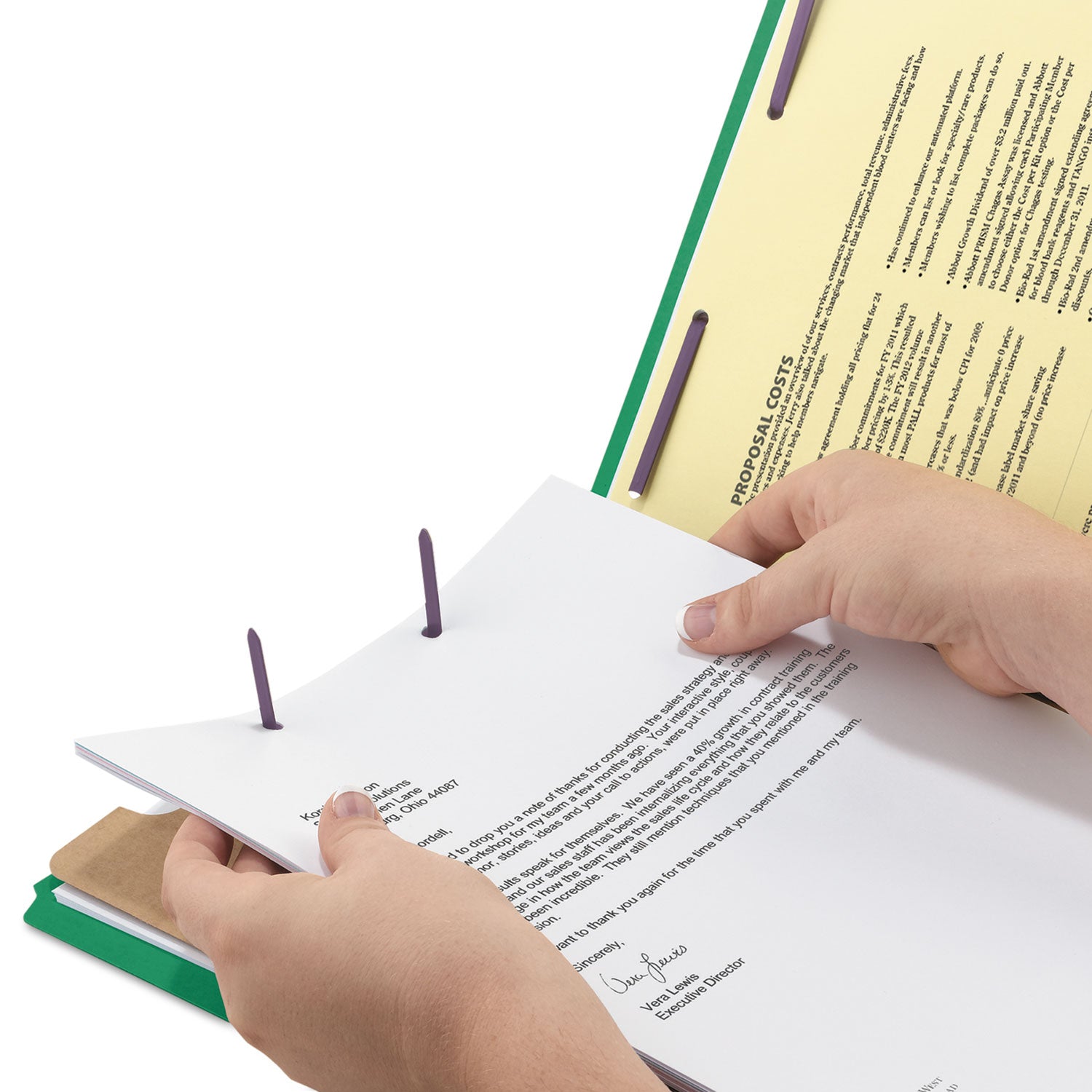 Smead SafeSHIELD 2/5 Tab Cut Legal Recycled Classification Folder, 8.5" x 14", 2" Expansion, 2 Fasteners, 1 Divider, Green, 25 pt. Pressboard, 100% Recycled, 10/Box