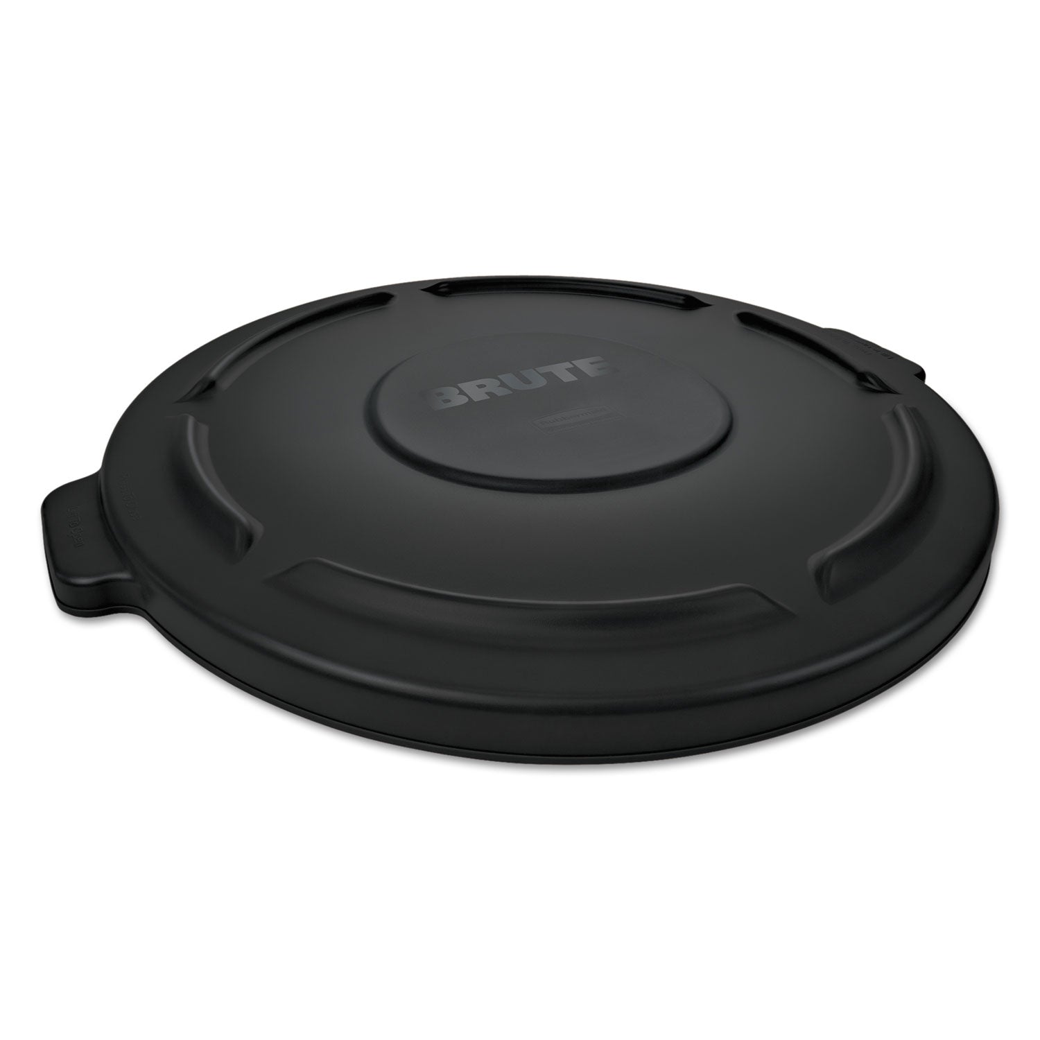 BRUTE Self-Draining Flat Top Lids for 55 gal Round BRUTE Containers, 27.64" Diameter, Black, 3/Carton