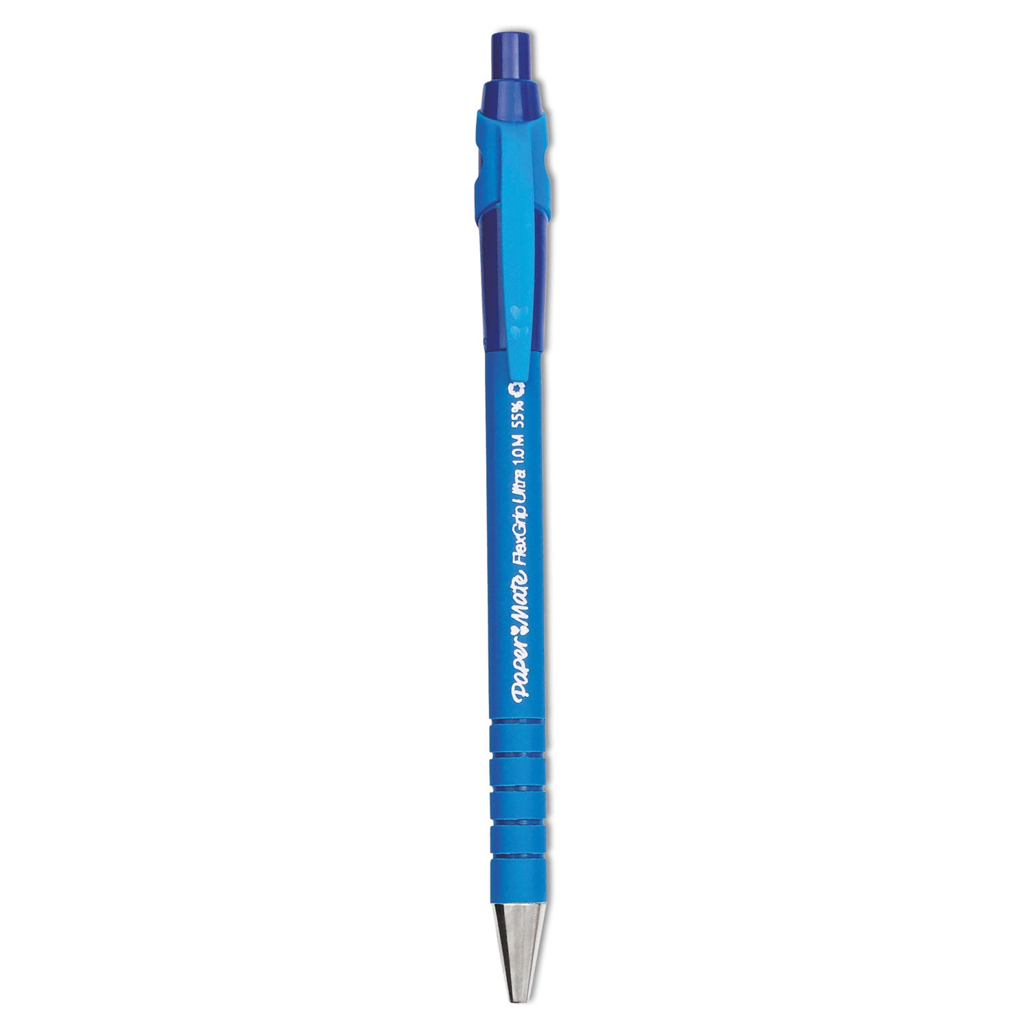 Paper Mate Flexgrip Ultra Retractable Pens - Medium Pen Point - Refillable - Retractable - Blue Ink - Rubber Barrel - 1 Dozen