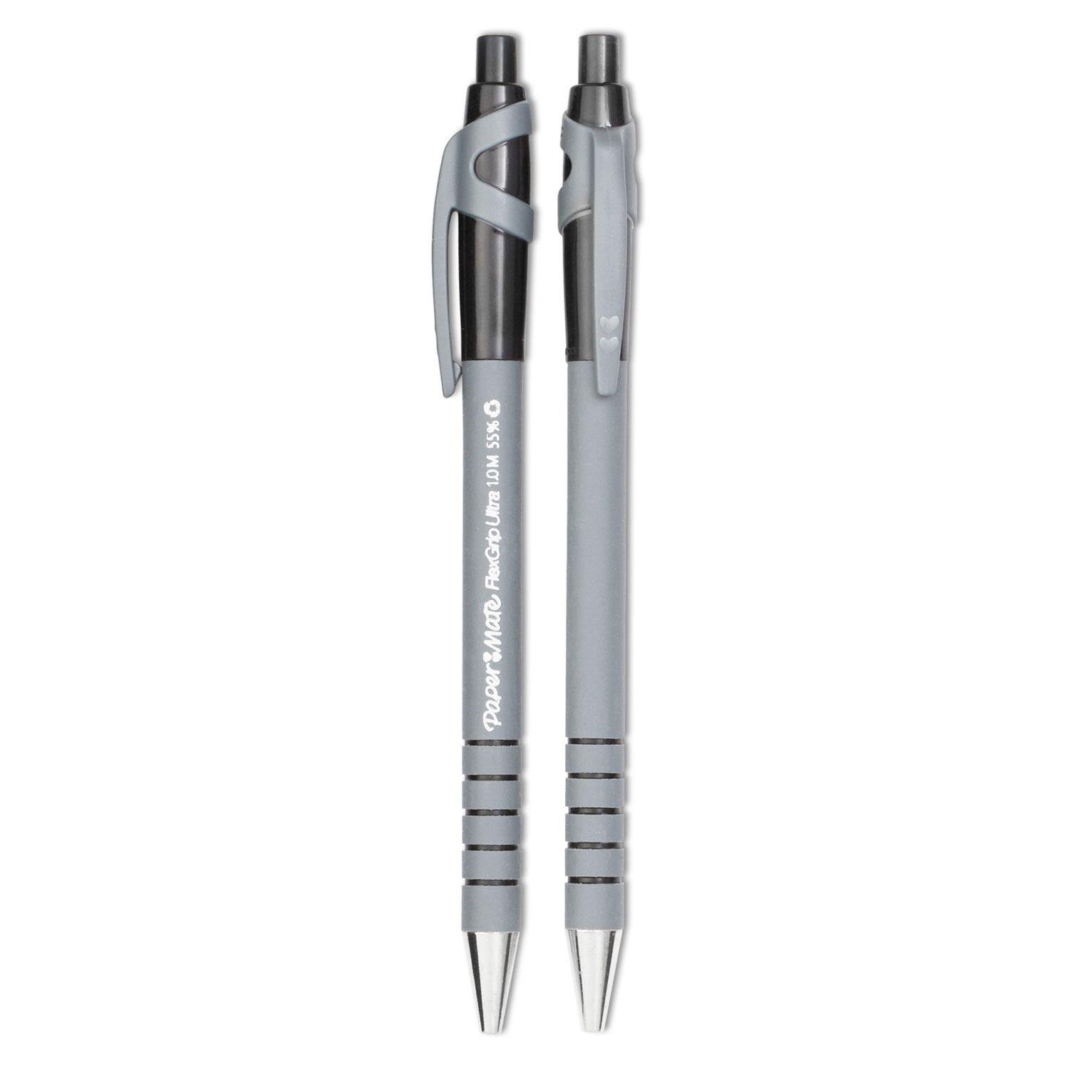 Paper Mate Flexgrip Ultra Retractable Pens - Medium Pen Point - Refillable - Retractable - Black Ink - Alcohol Based - Rubber Barrel - 1 Dozen