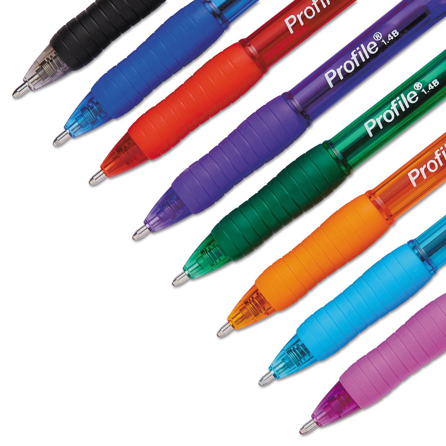 Paper Mate Profile Retractable Ballpoint Pen - 1 mm Pen Point - Retractable - Multi Ink - Assorted Barrel - 8 / Pack