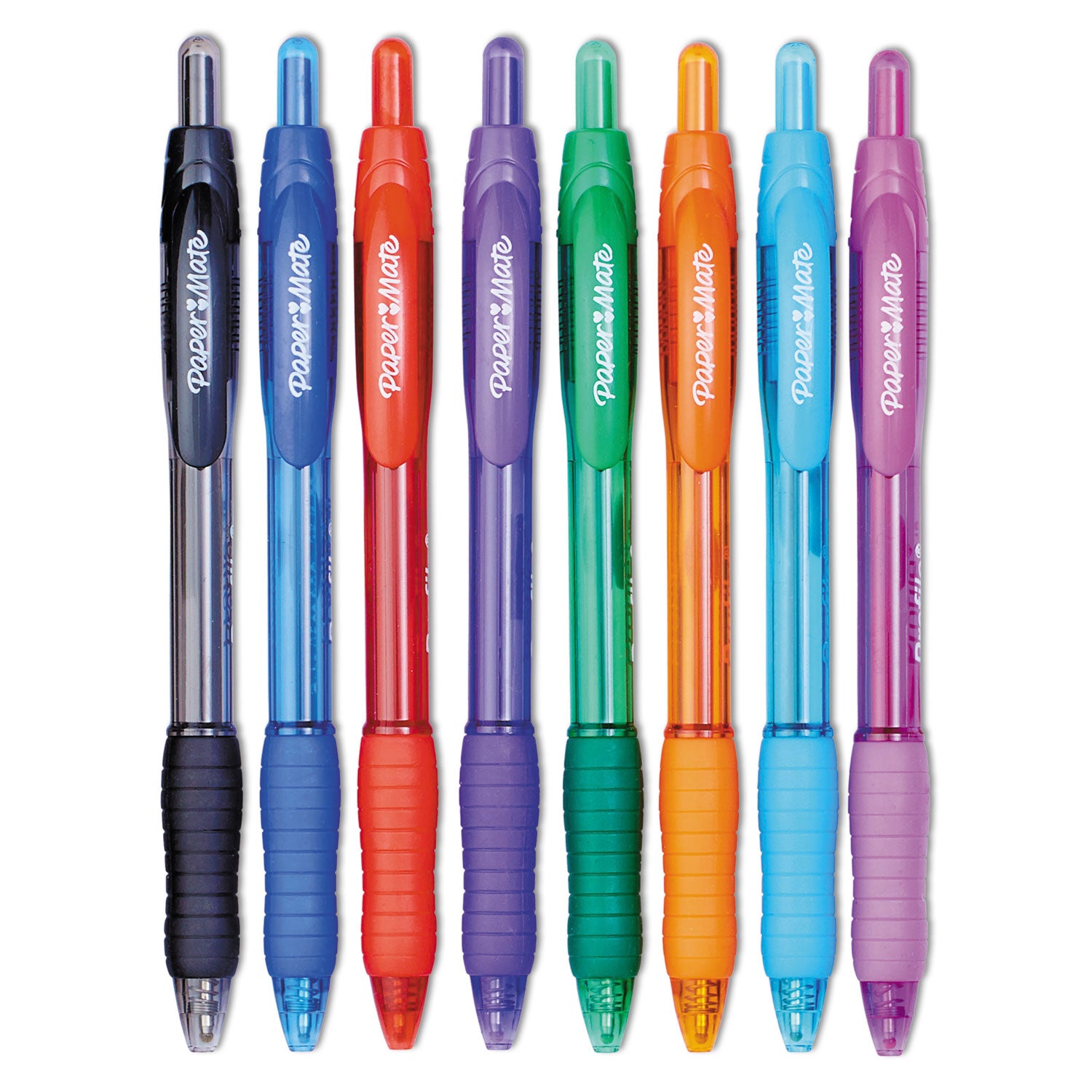 Paper Mate Profile Retractable Ballpoint Pen - 1 mm Pen Point - Retractable - Multi Ink - Assorted Barrel - 8 / Pack
