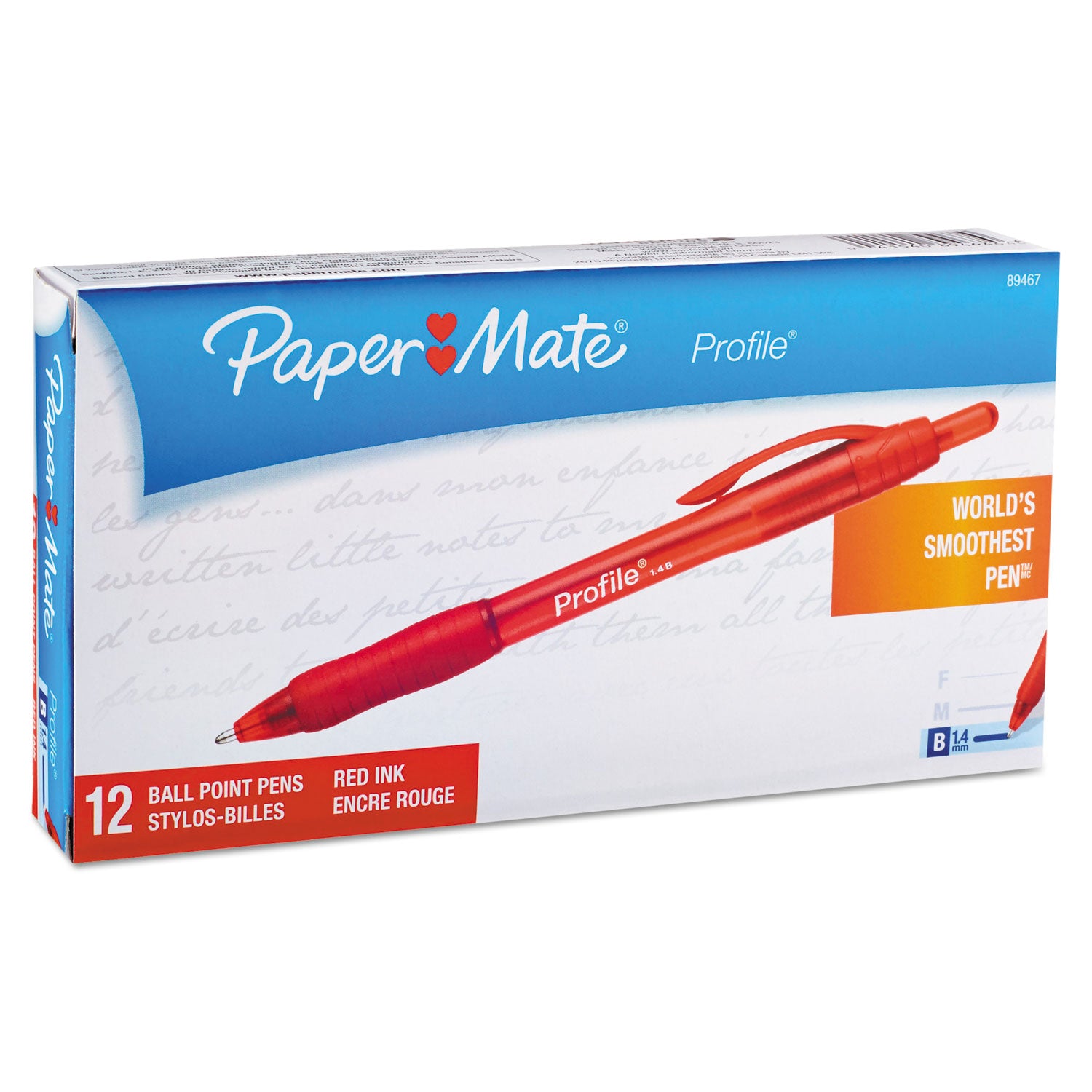 Paper Mate Profile Retractable Ballpoint Pens - 1.4 mm Super Bold Pen Point - Retractable - Red Ink - Red Barrel - 1 Dozen