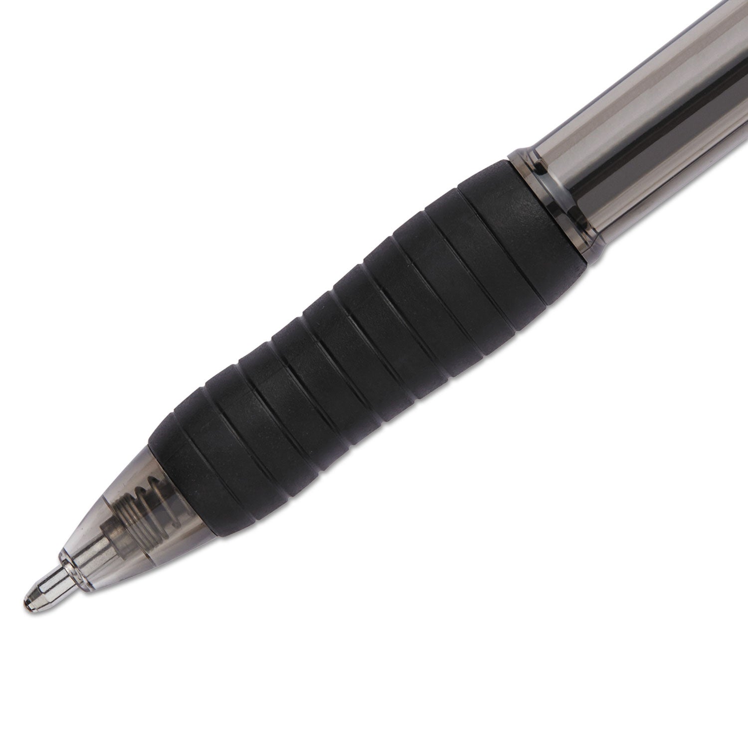 Paper Mate Retractable Profile Ballpoint Pens - 1.4 mm Bold Pen Point - Retractable - Black Ink - Gel-based - Translucent Black Barrel - 1 Dozen