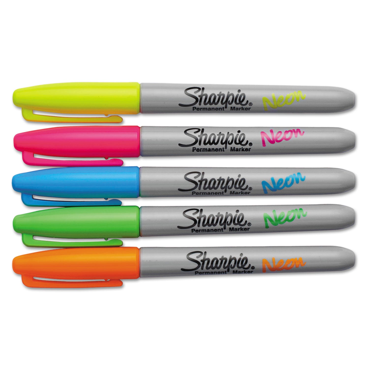 Fine Marker Point - Neon Yellow, Neon Pink, Neon Orange, Neon Green, Neon Blue Ink - 5 / Set