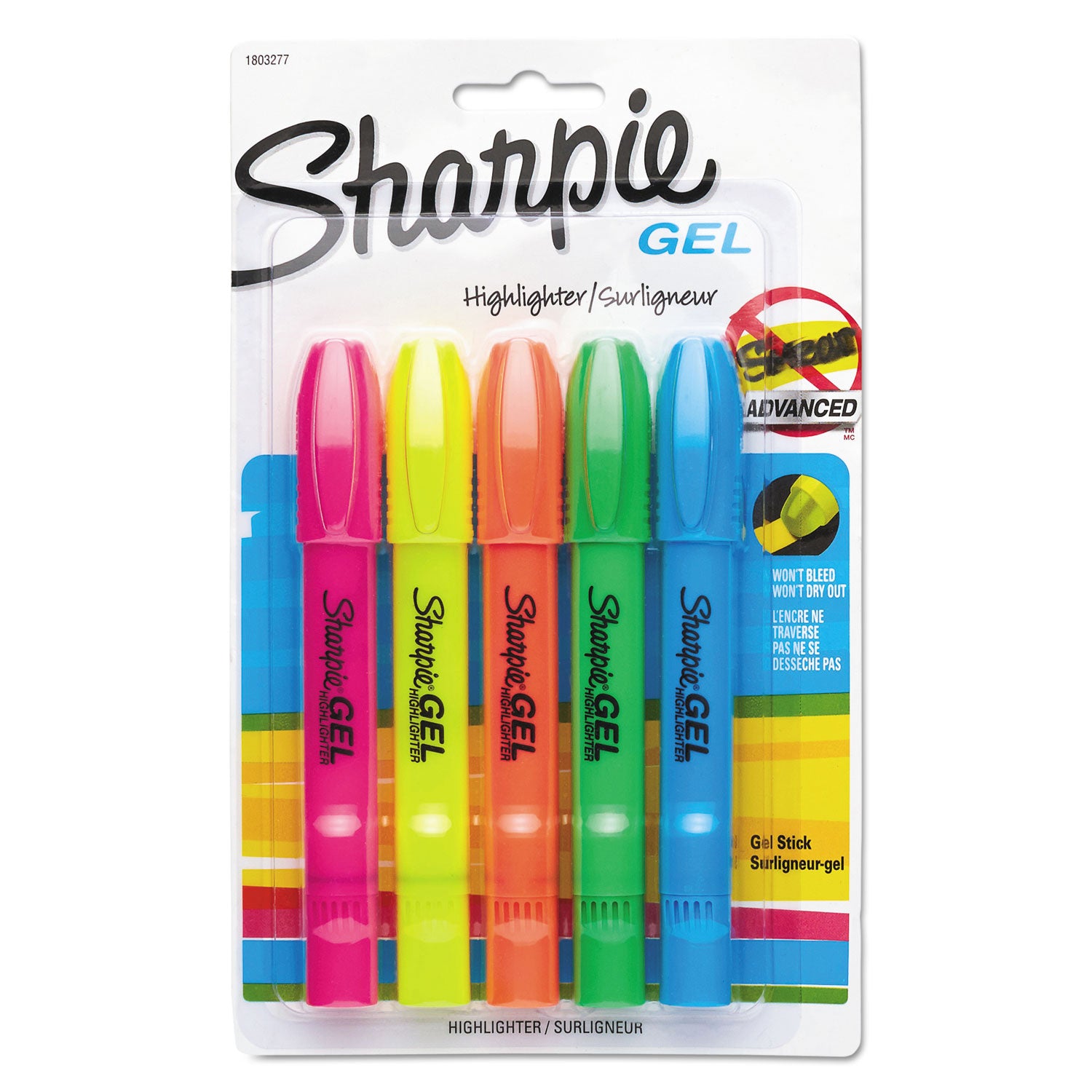 Bullet Marker Point - Fluorescent Blue, Fluorescent Green, Fluorescent Orange, Fluorescent Pink, Fluorescent Yellow Ink - Gel-based - 5 / Set