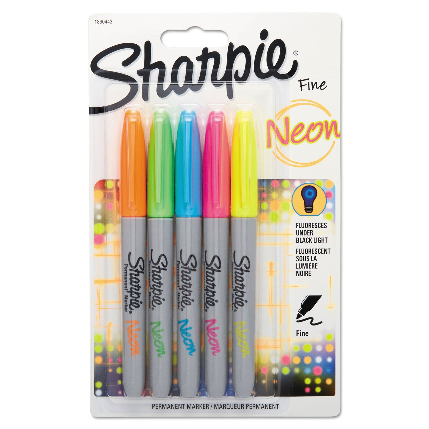 Fine Marker Point - Neon Yellow, Neon Pink, Neon Orange, Neon Green, Neon Blue Ink - 5 / Set