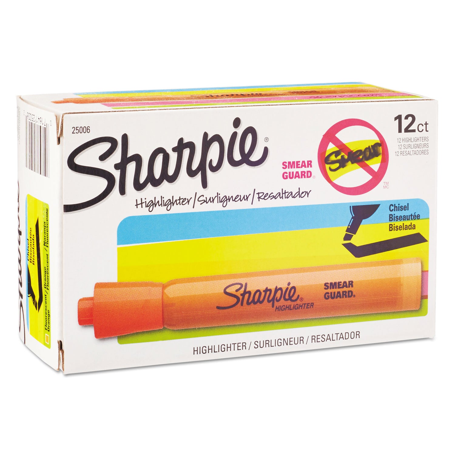 Sharpie Highlighter - Chisel Marker Point - Fluorescent Orange Ink - 1 Dozen