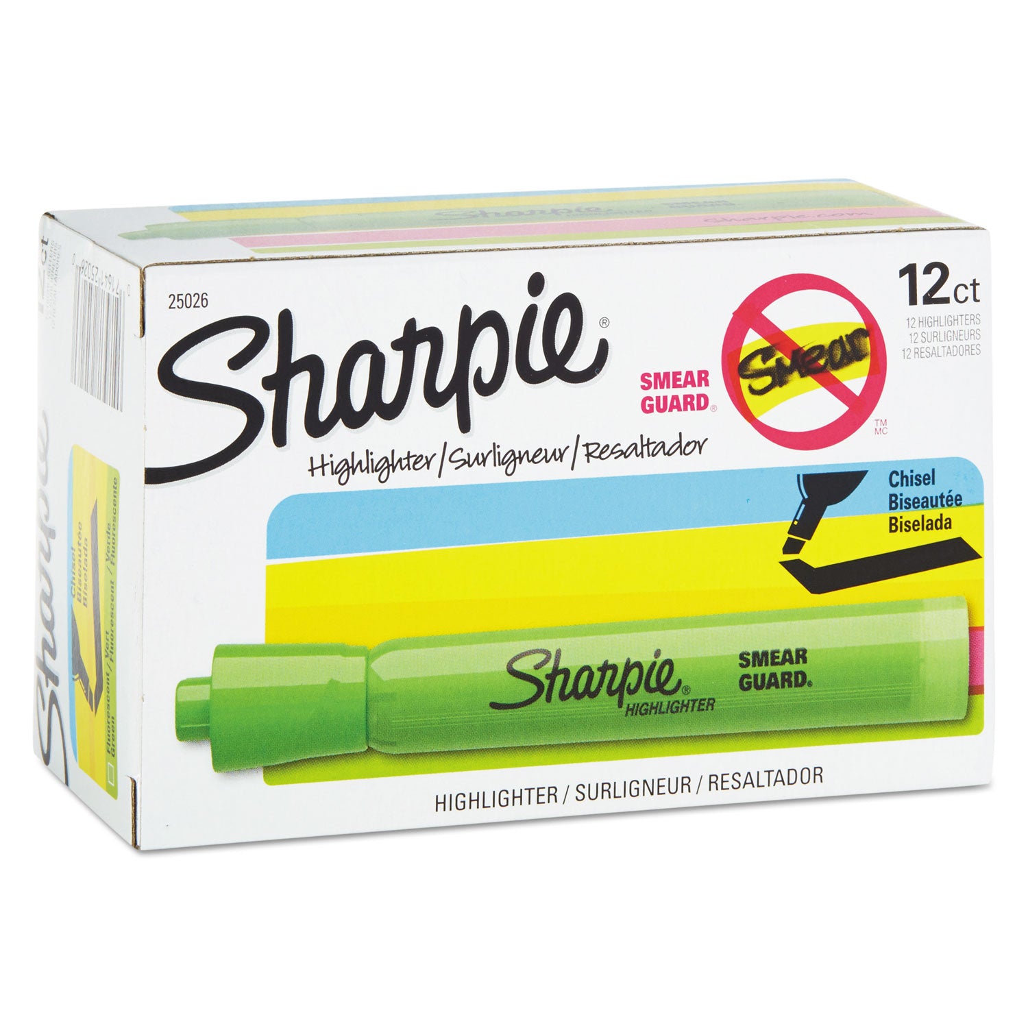 Sharpie Highlighter - Chisel Marker Point - Forest Green Ink - 1 Dozen