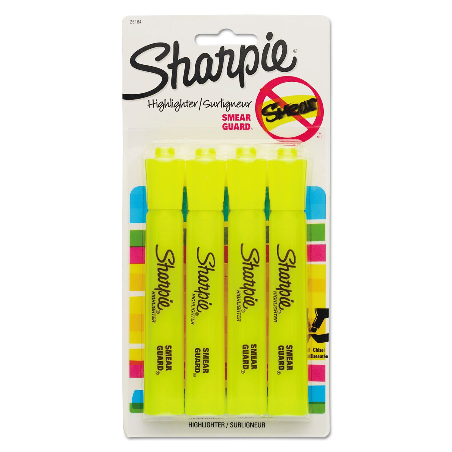 Chisel Marker Point - Fluorescent Yellow Ink - 4 / Pack