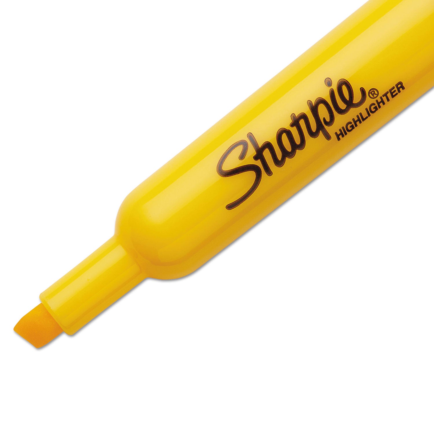 Sharpie SmearGuard Tank Style Highlighters - Broad Chisel Marker Point - Yellow Ink - Yellow Barrel - 1 Dozen
