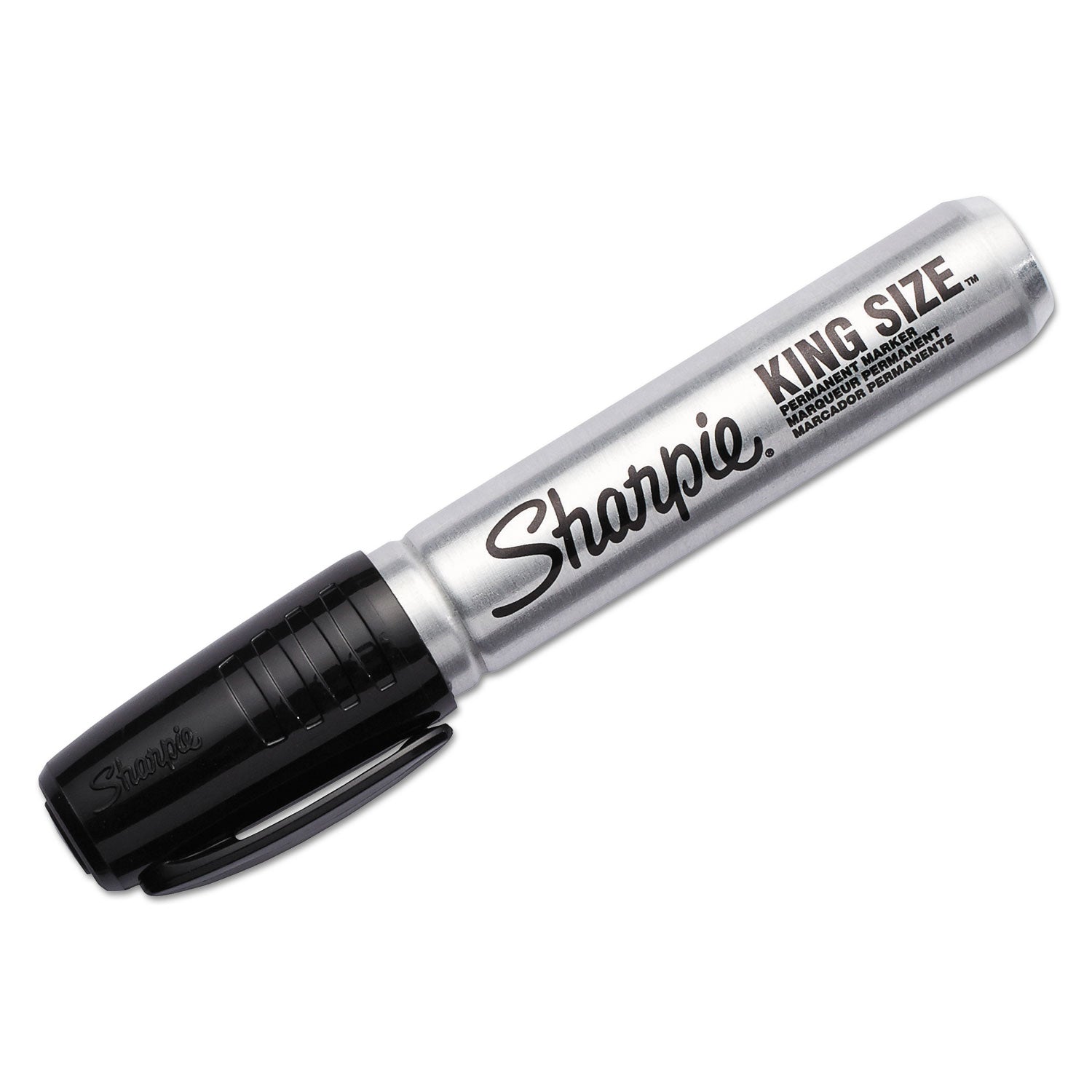 Sharpie King-Size Permanent Markers - Chisel Marker Point - Black Ink - Plastic Barrel - 4 / Pack