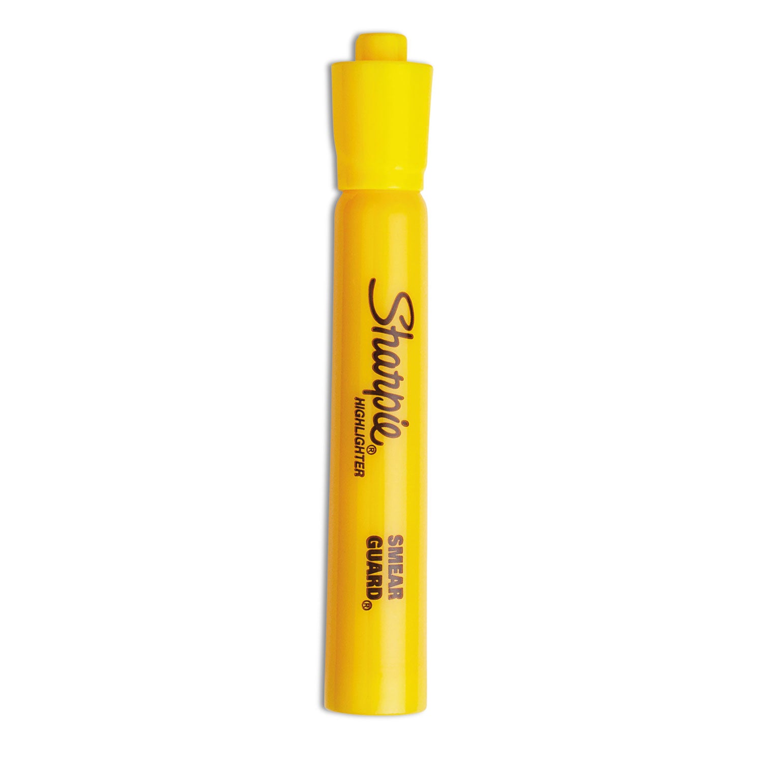 Sharpie SmearGuard Tank Style Highlighters - Broad Chisel Marker Point - Yellow Ink - Yellow Barrel - 1 Dozen