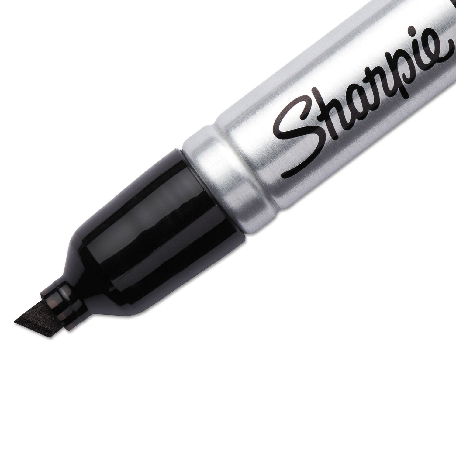 Sharpie King-Size Permanent Markers - Chisel Marker Point - Black Ink - Plastic Barrel - 4 / Pack