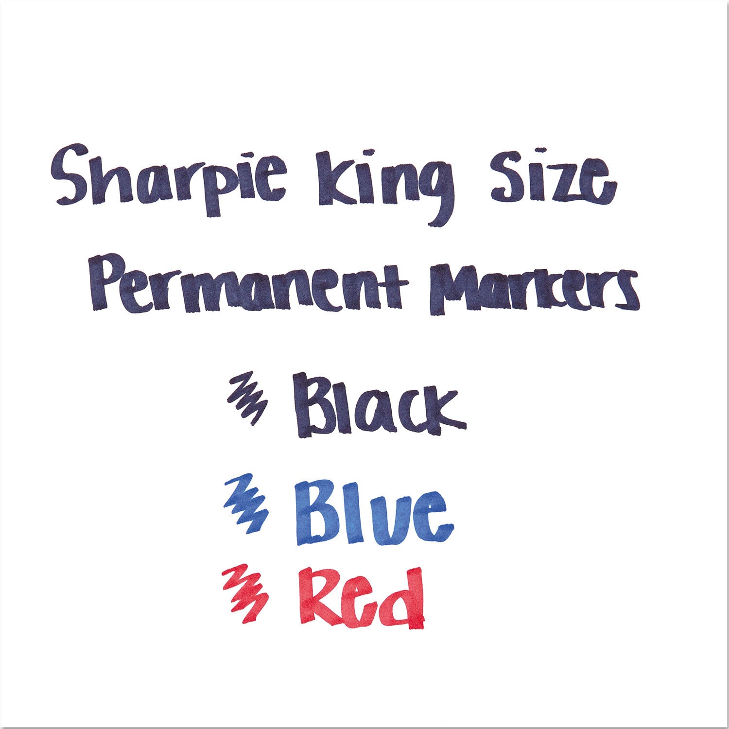 Sharpie King-Size Permanent Markers - Chisel Marker Point - Blue Ink - Silver Plastic Barrel - 1 Dozen