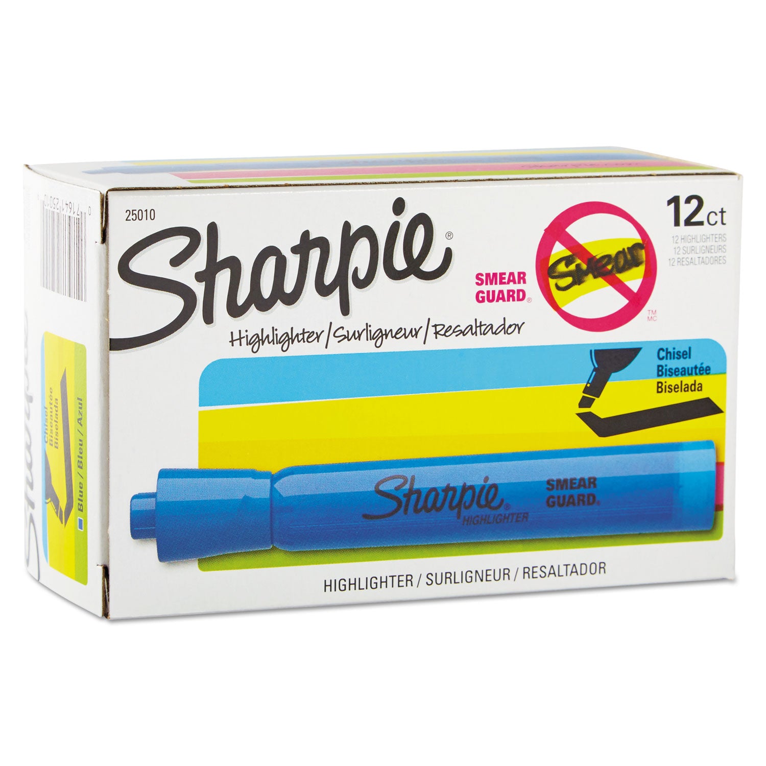Sharpie Highlighter - Chisel Marker Point - Blue Ink - 1 Dozen