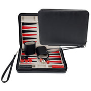 Backgammon  Sets Textured Case With Black, Red & Grey Interior