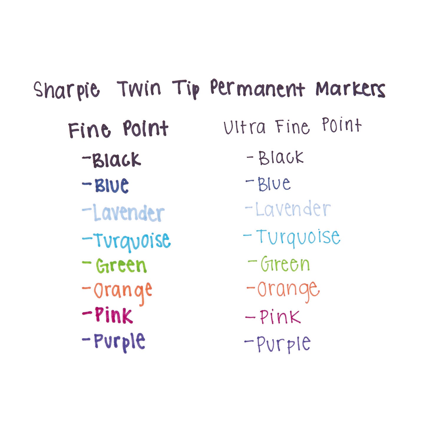 Sharpie Twin Tip Permanent Markers, Ultra Fine/Fine/Bold Points, Black Ink, 12/Box