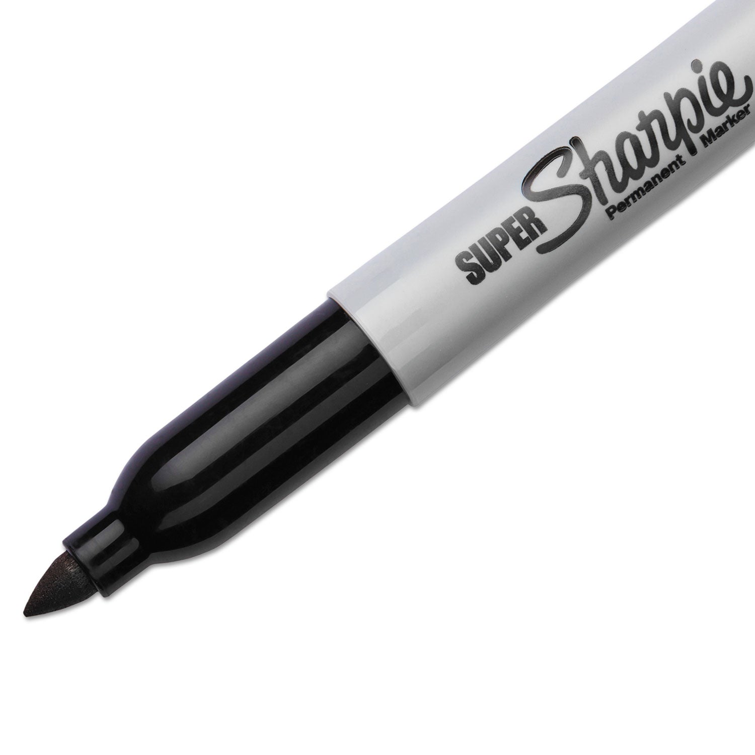 Sharpie Super Permanent Marker - Bold, Fine Marker Point - Black Ink - Plastic Barrel - 6 / Pack