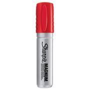 Sharpie Magnum Permanent Marker - 15.87 mm Jumbo Chisel Marker Point - Red Ink - Silver Plastic Barrel - Felt Tip - 1 Each