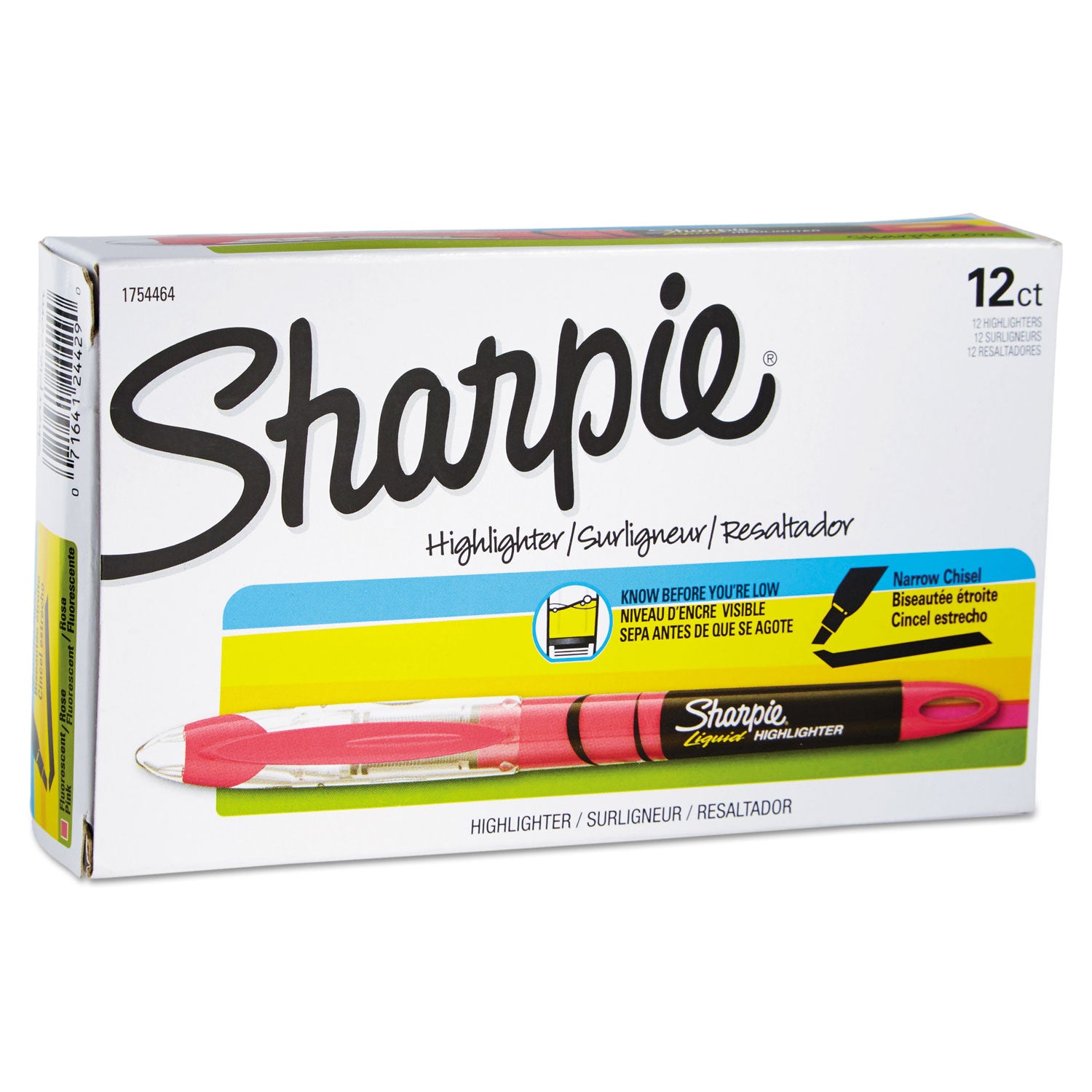 Sharpie Accent Highlighter - Liquid Pen - Micro Chisel Marker Point - Fluorescent Pink Ink - Pigment-based - 1 Dozen