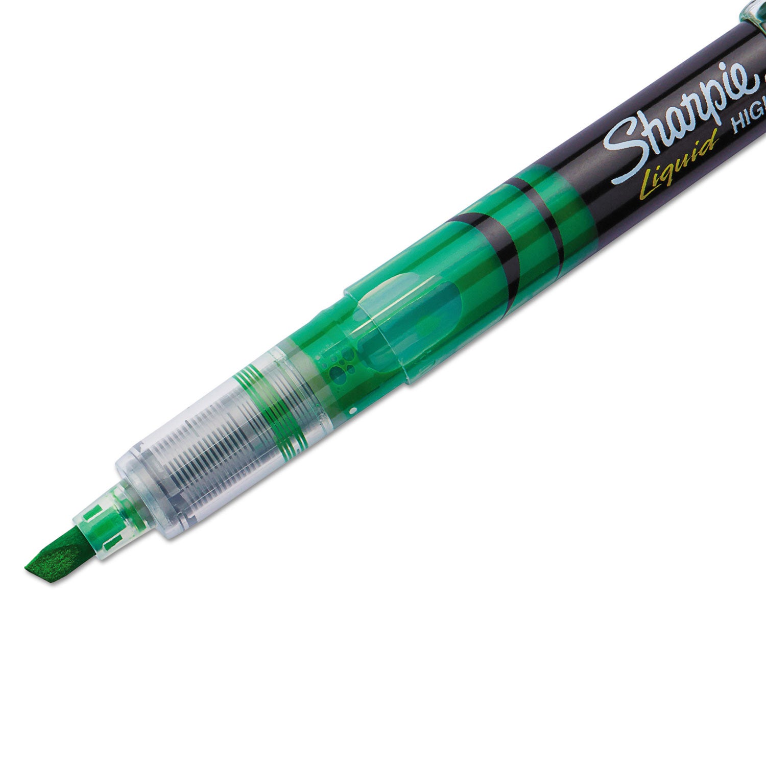 Sharpie Accent Highlighter - Liquid Pen - Micro Chisel Marker Point - Fluorescent Green Ink - Pigment-based - 1 Dozen