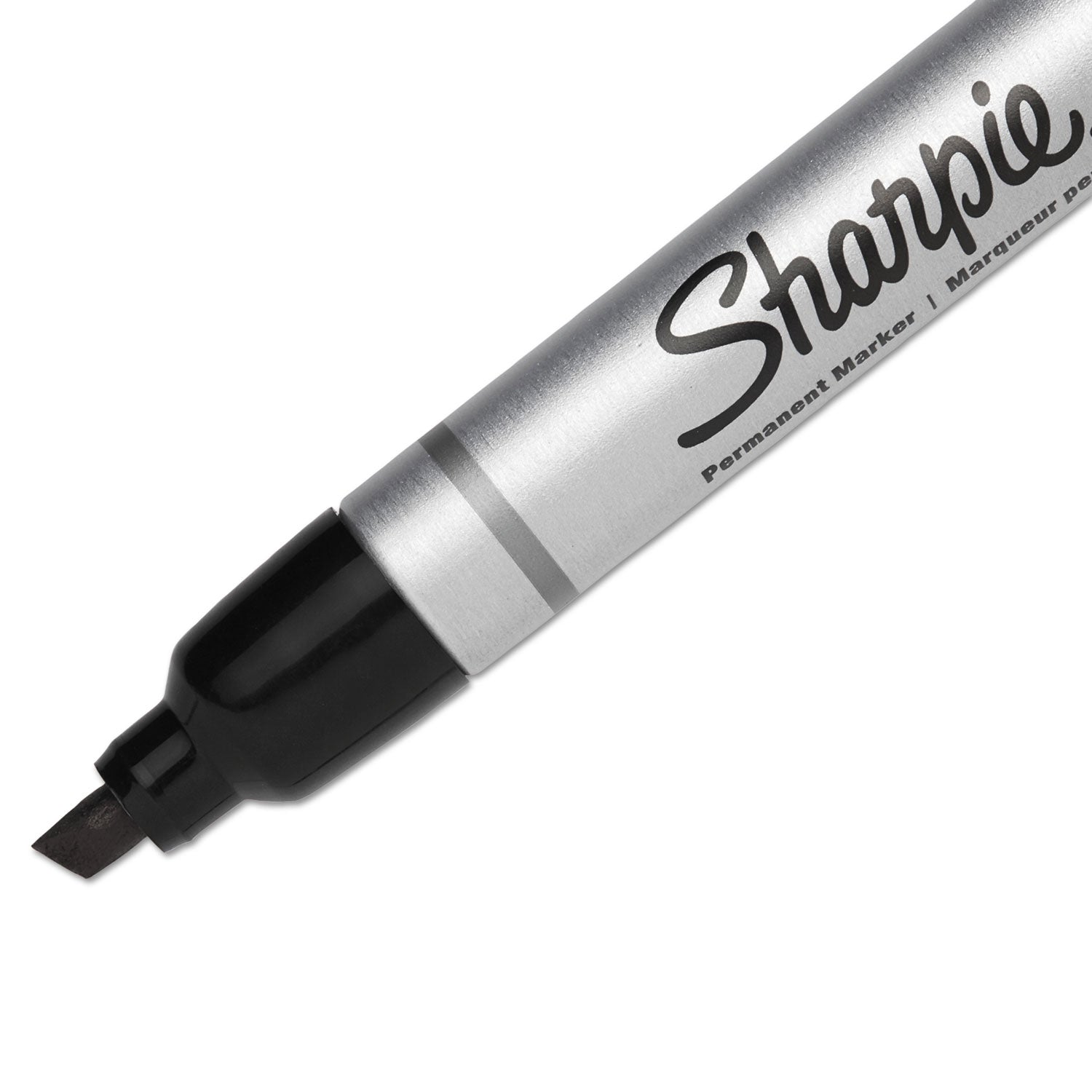 Chisel Marker Point - Black Ink - Metal Barrel - 1 Dozen