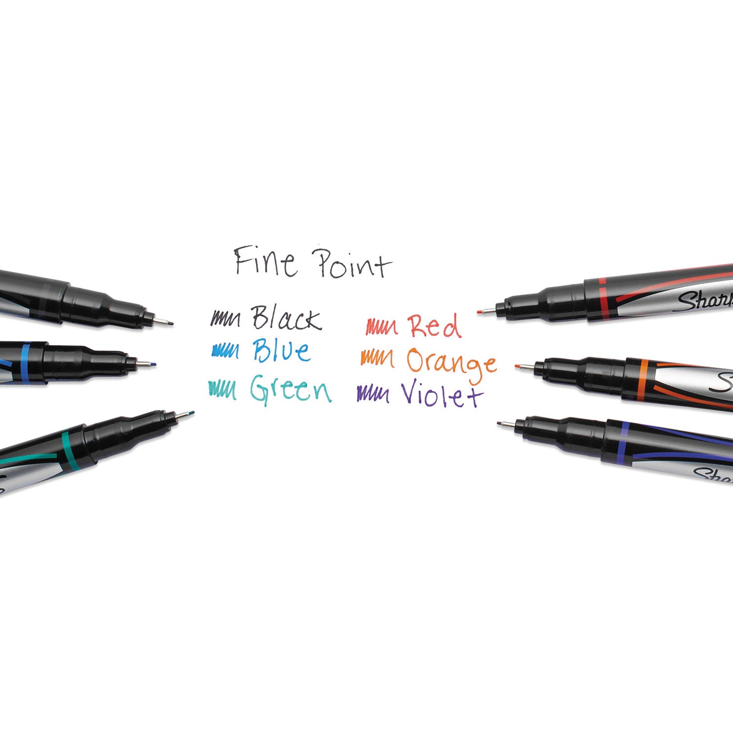 Sharpie Fine Point Pen - Fine Pen Point - Blue Ink - Silver Barrel - 1 Dozen