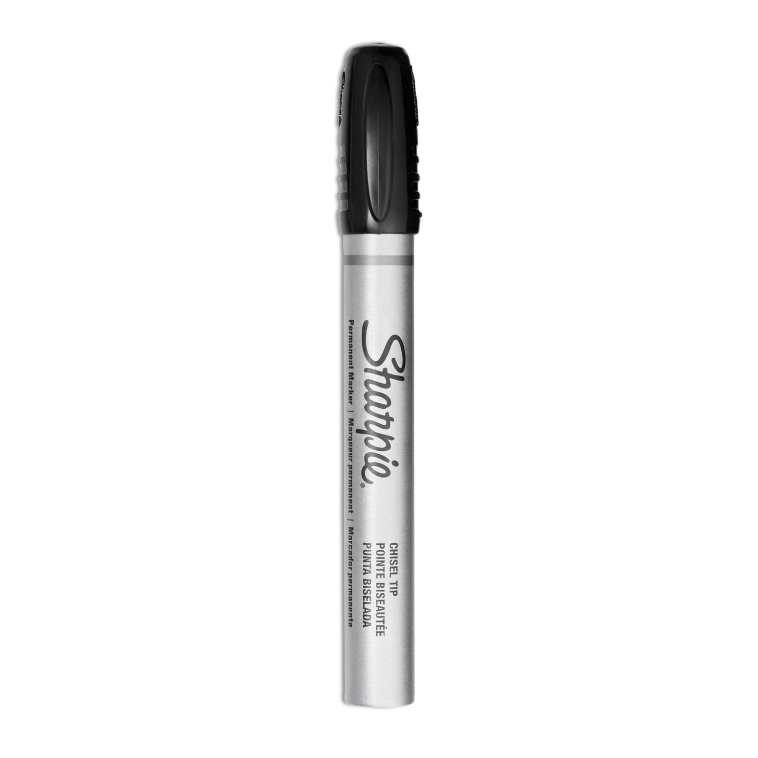 Chisel Marker Point - Black Ink - Metal Barrel - 1 Dozen