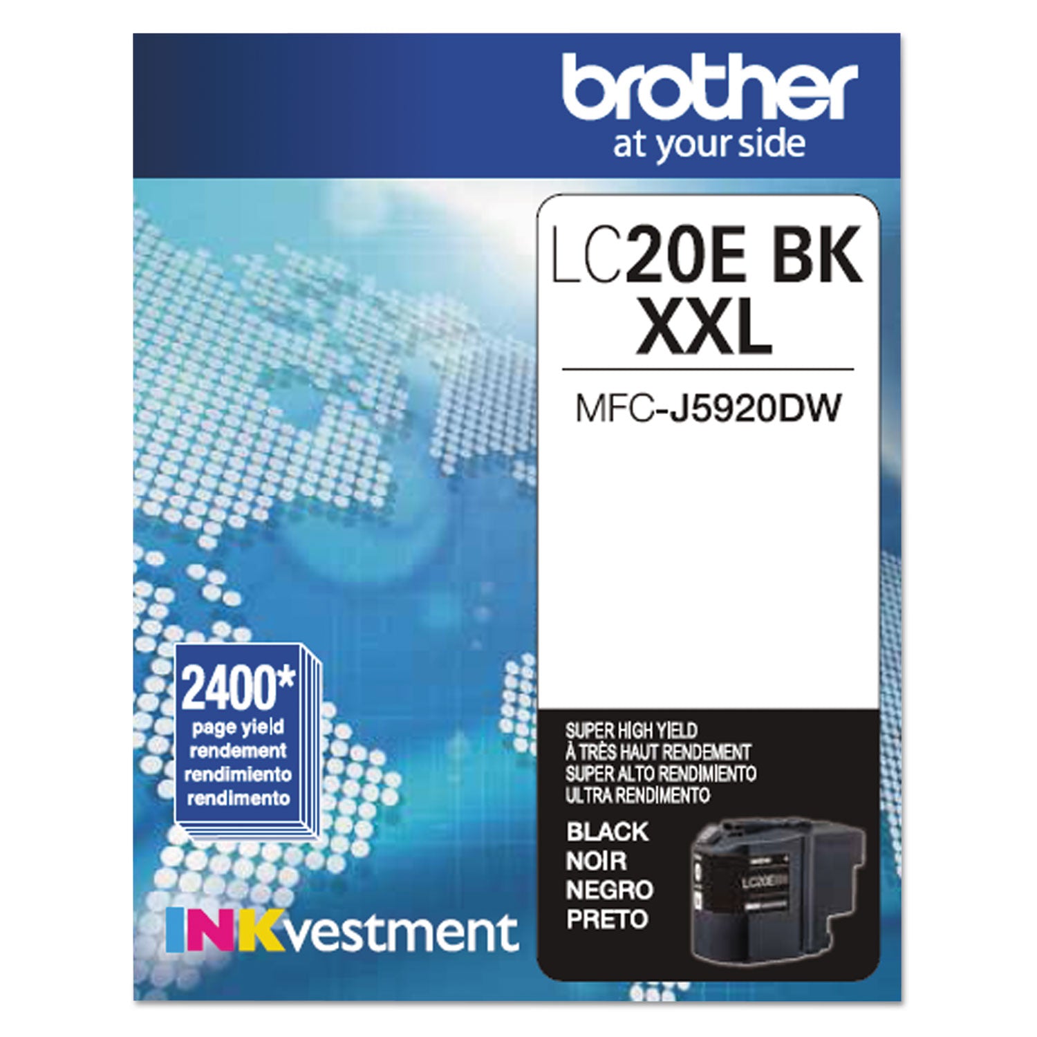 Brother LC-20EBK Inkjet Ink Cartridge - Black - 1 Each