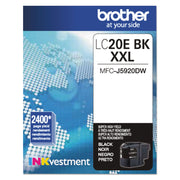 Brother LC-20EBK Inkjet Ink Cartridge - Black - 1 Each