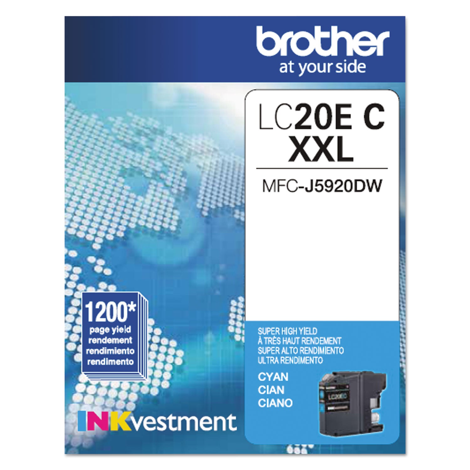 Brother LC-20EC Inkjet Ink Cartridge - Cyan - 1 Each