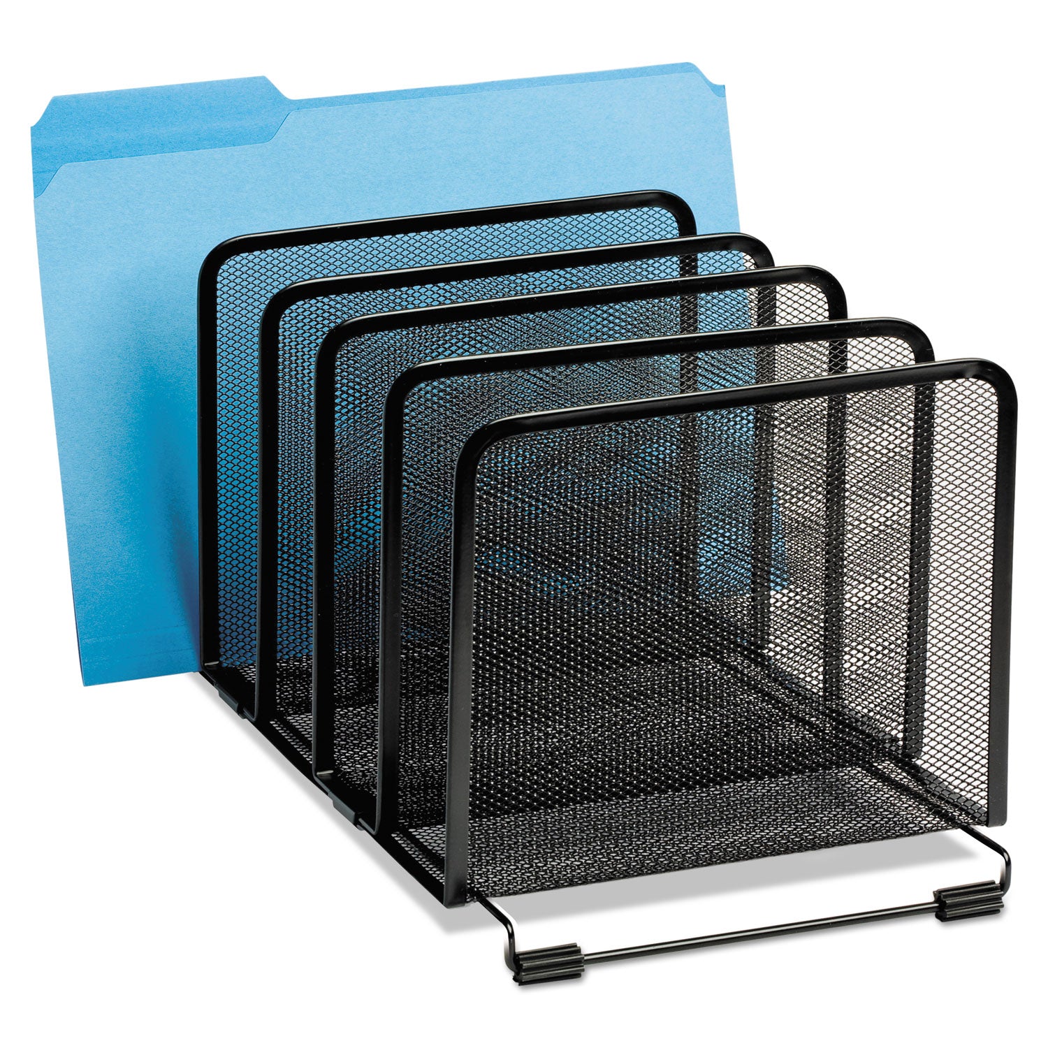 5 Compartment(s) - 7.50" Height x 8.50" Width x 14.25" Depth - Desktop - Stackable - Black - Steel - 1 Each