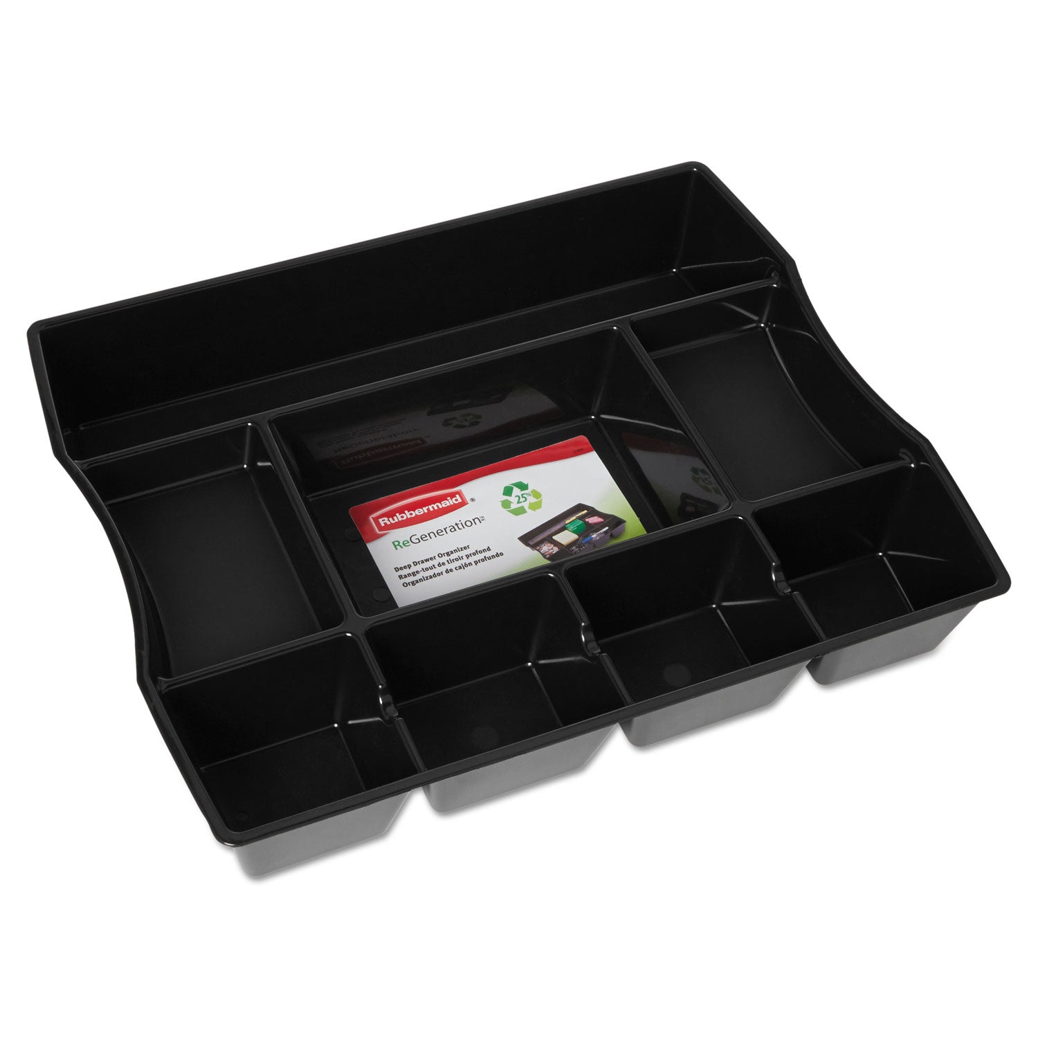 9 Compartment(s) - 2.50" Height x 11.87" Width x 14.87" Depth - Desktop - 70% Recycled - Black - Plastic - 1 Each