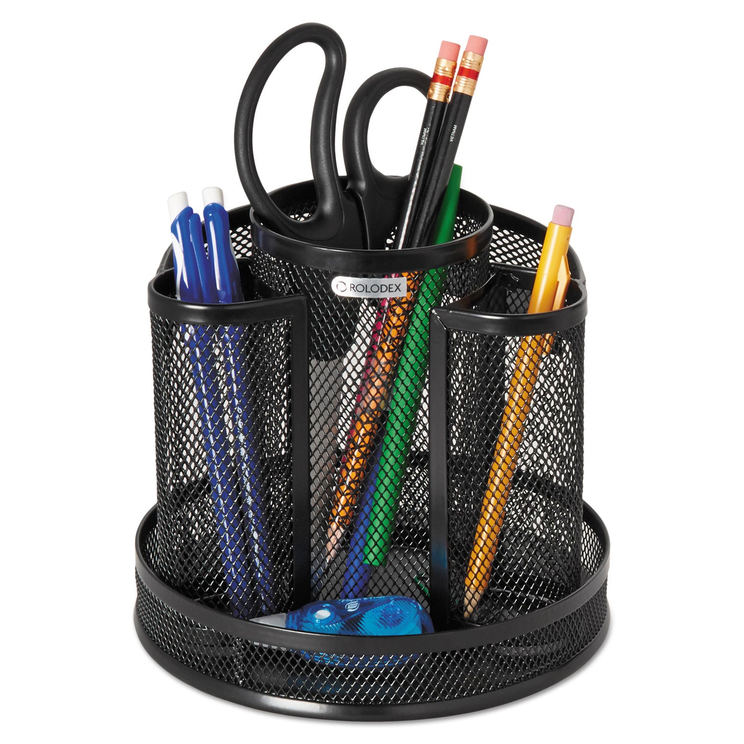 8 Compartment(s) - 6.5" Height - Rotate - Black - Steel - 1 Each