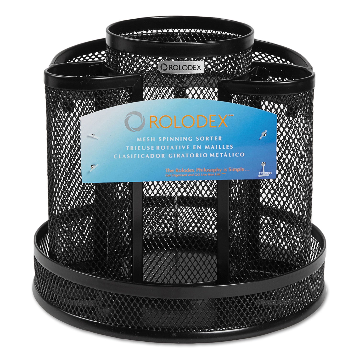 8 Compartment(s) - 6.5" Height - Rotate - Black - Steel - 1 Each