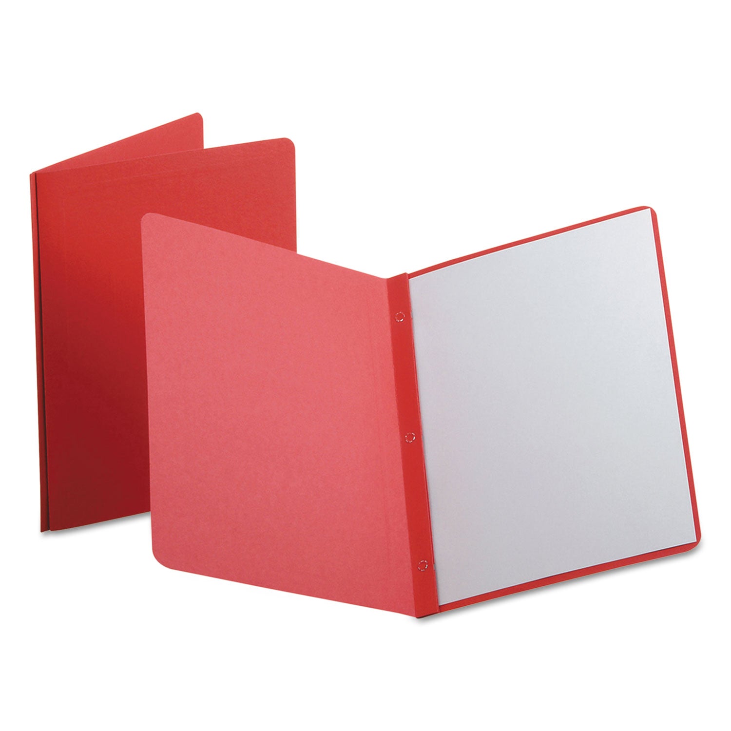 Report Cover, Three-Prong Fastener, 0.5" Capacity, 8.5 X 11, Red/red, 25/box