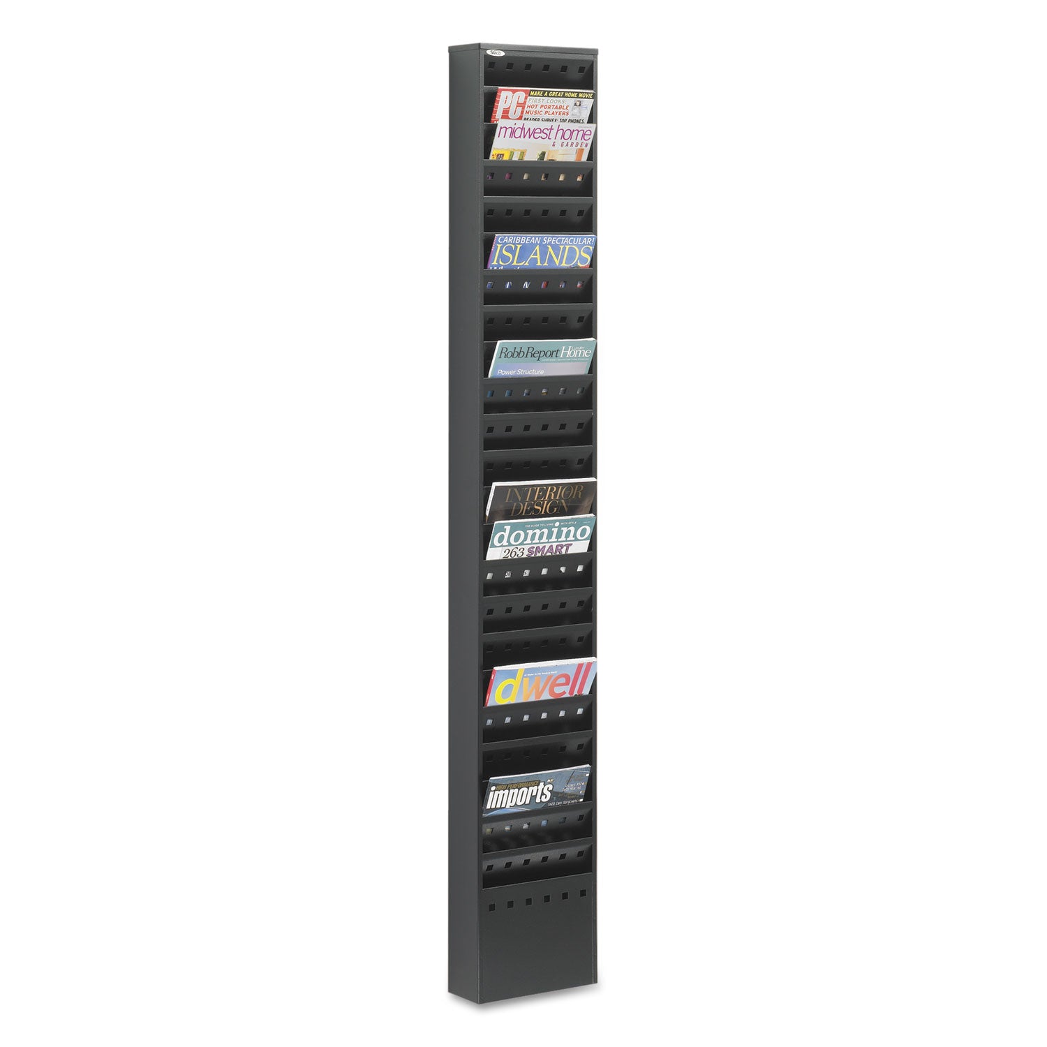 Lit Rack Steel 23 Pocket Blk