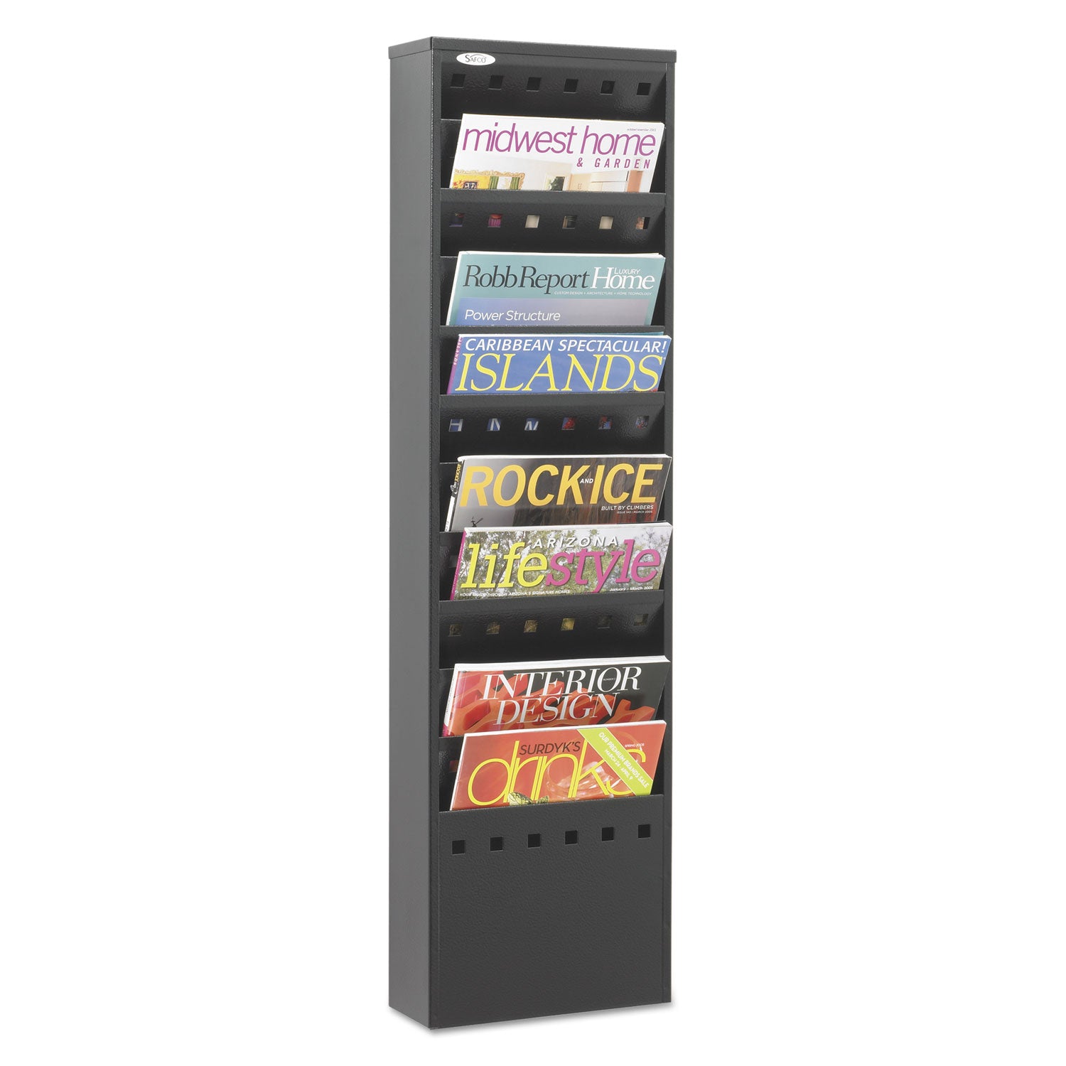 Lit Rack Steel 11 Pocket Blk