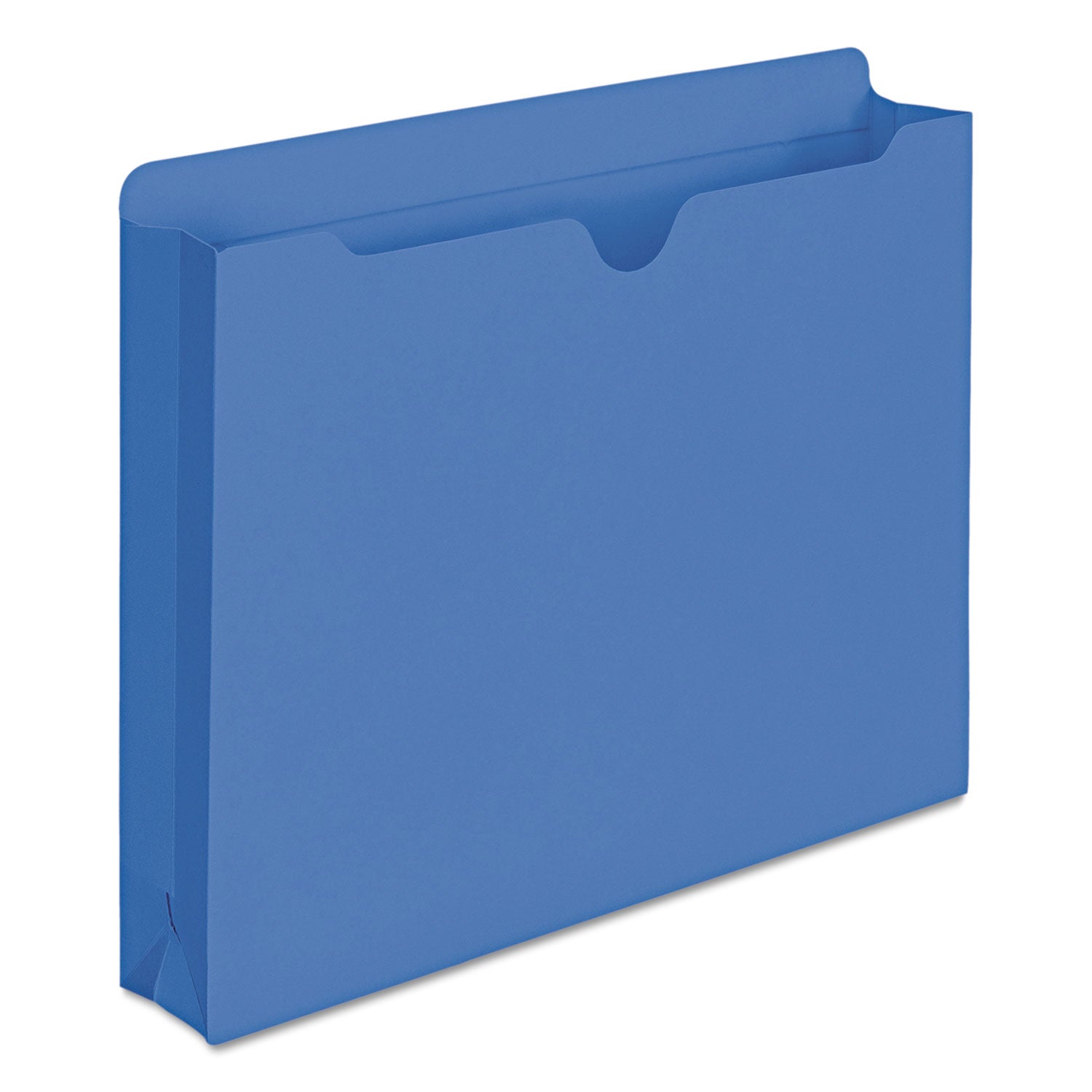 Smead Colored Straight Tab Cut Letter Recycled File Jacket - 8 1/2" x 11" - 2" Expansion - 11 pt. - 2 Plys - Blue - Slip Resistant, Reinforced Tab - 10% Recycled - 50 / Box